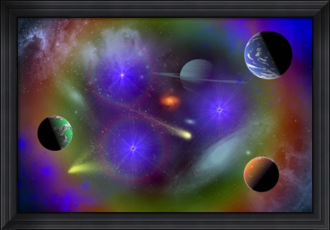 Framed Conceptual Image of Outer Space Print