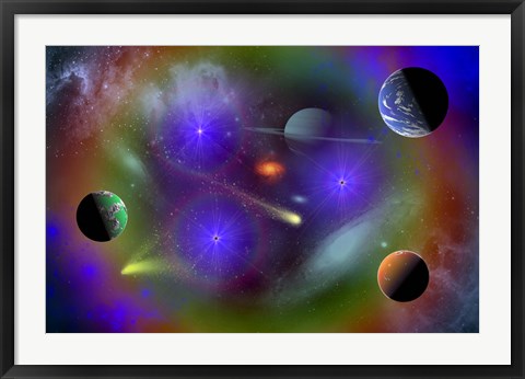 Framed Conceptual Image of Outer Space Print