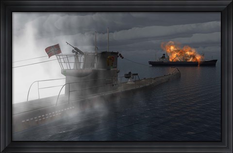 Framed German U-Boat Print