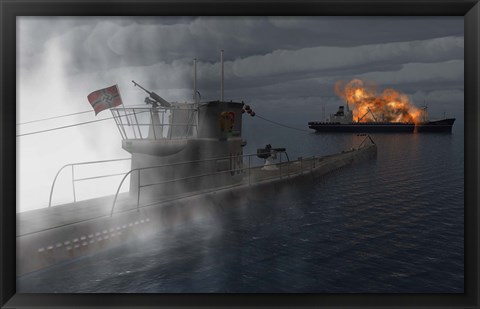 Framed German U-Boat Print