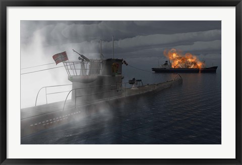 Framed German U-Boat Print