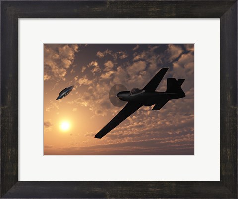 Framed American P-51 Mustang Print