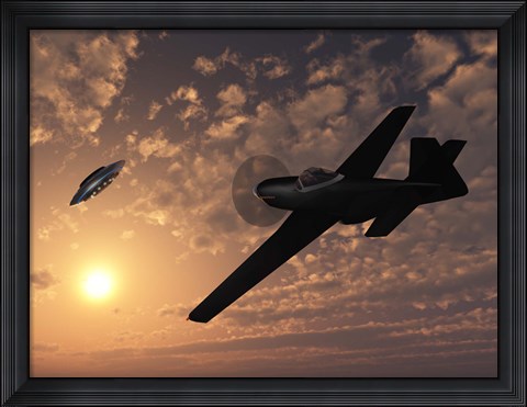 Framed American P-51 Mustang Print