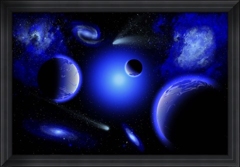 Framed Blue Stars Print