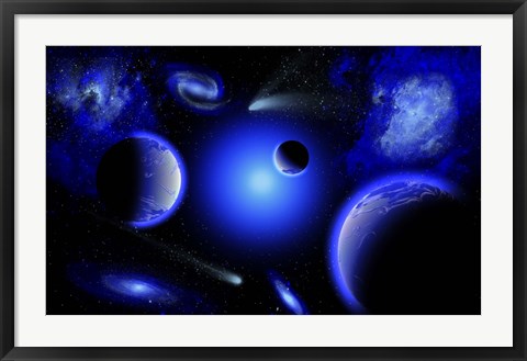 Framed Blue Stars Print