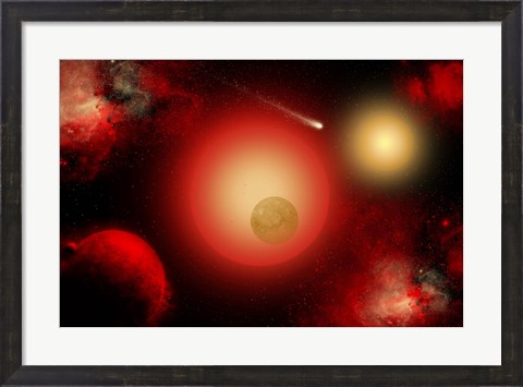 Framed Distant Ninary Star System Print