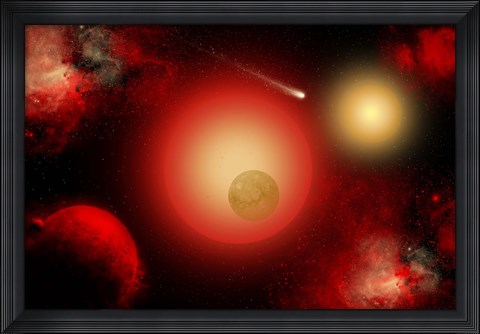 Framed Distant Ninary Star System Print