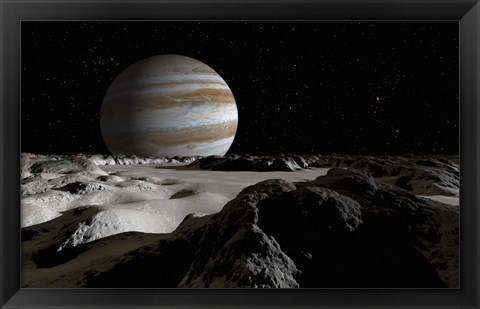 Framed Jupiter&#39;s Large Moon, Europa Print