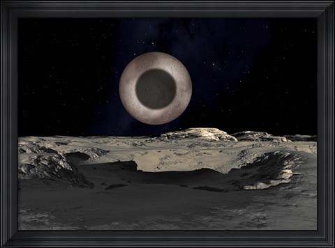 Framed Shadow of Charon on Pluto Print
