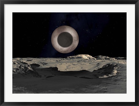 Framed Shadow of Charon on Pluto Print