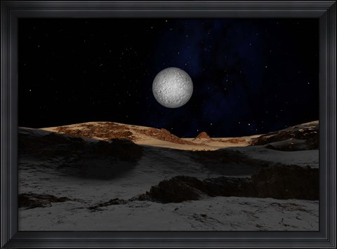 Framed Pluto with Charon in the Sky Print
