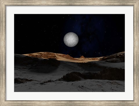 Framed Pluto with Charon in the Sky Print
