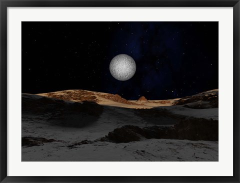Framed Pluto with Charon in the Sky Print