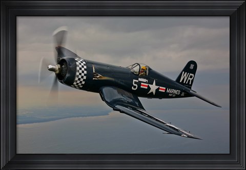 Framed Vought F4U-4 Corsair Print