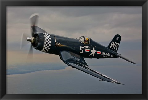 Framed Vought F4U-4 Corsair Print