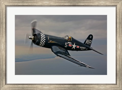 Framed Vought F4U-4 Corsair Print