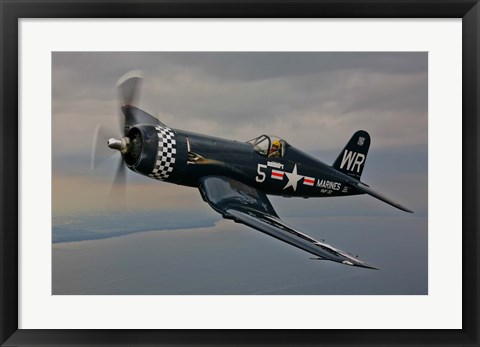 Framed Vought F4U-4 Corsair Print