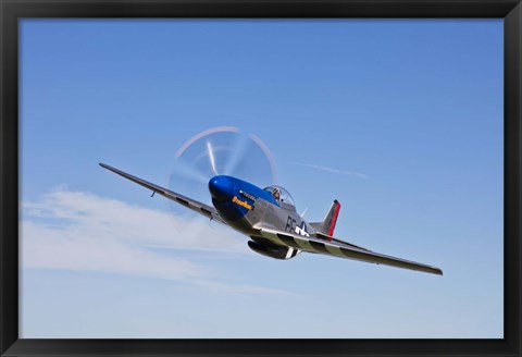 Framed P-51D Mustang in Flight Print