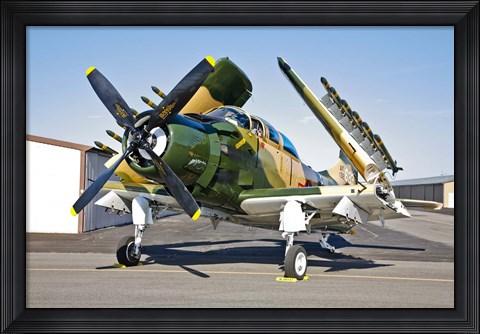 Framed Douglas AD-5 Skyraider Print