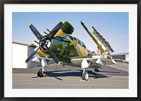Framed Douglas AD-5 Skyraider Print