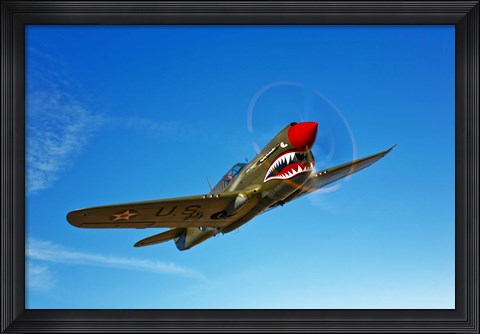 Framed P-40E Warhawk Print