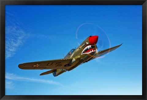 Framed P-40E Warhawk Print