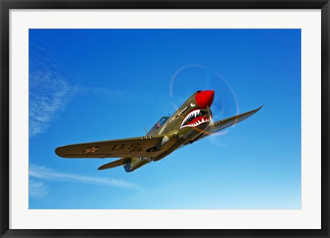 Framed P-40E Warhawk Print