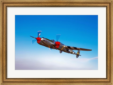 Framed Lockheed P-38 Lightning Fighter Print