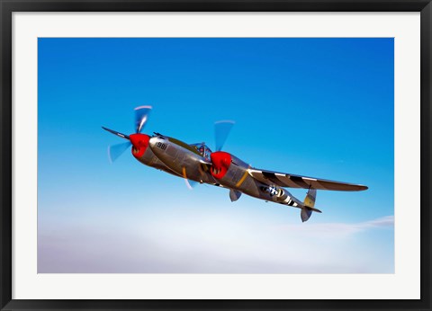 Framed Lockheed P-38 Lightning Fighter Print