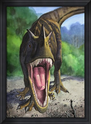 Framed Ceratosaurus Dentisulcatus Print