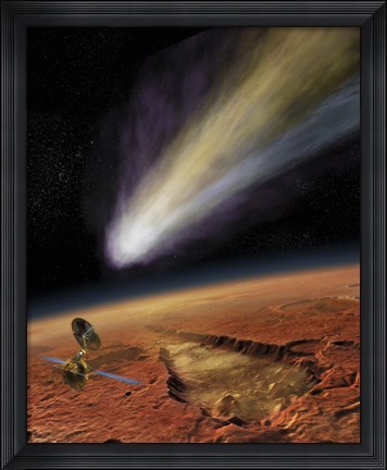 Framed 2014 Comet over Aromatum, Mars Print