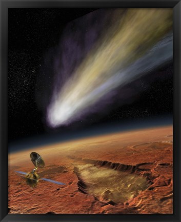 Framed 2014 Comet over Aromatum, Mars Print