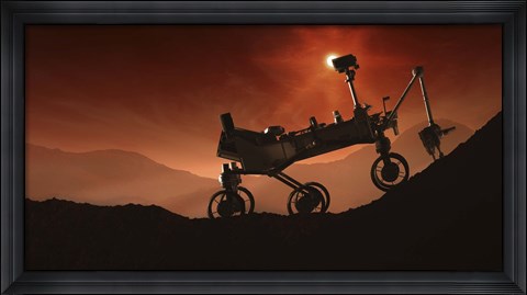 Framed Curiosity the Mars Mountaineer Print