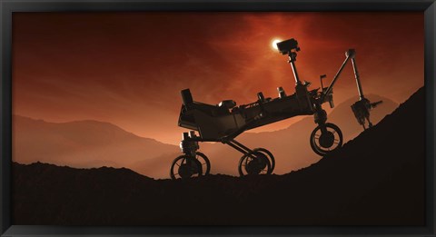 Framed Curiosity the Mars Mountaineer Print