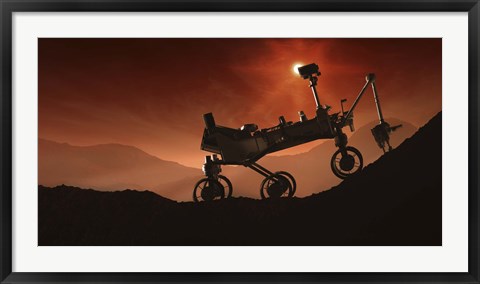 Framed Curiosity the Mars Mountaineer Print