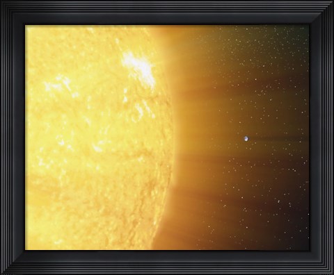 Framed Sun and the Earth Print