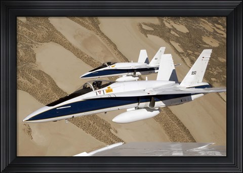 Framed Two Dryden F/A-18s Print