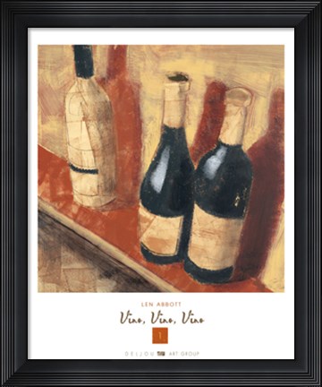 Framed Vino, Vino, Vino 1 Print