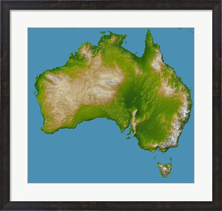 Framed Continent of Australia Print