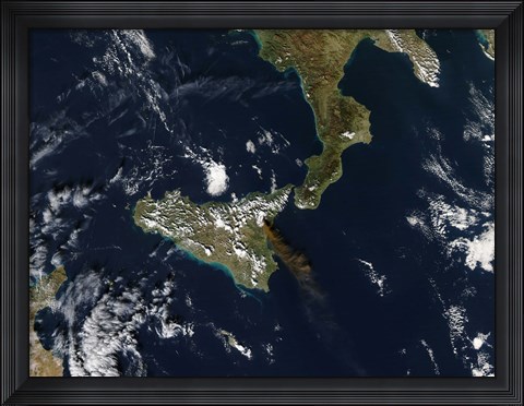 Framed Eruption of Mt Etna in Sicily Print