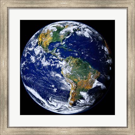 Framed Full Earth Showing The Americas Print