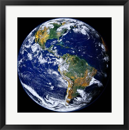Framed Full Earth Showing The Americas Print