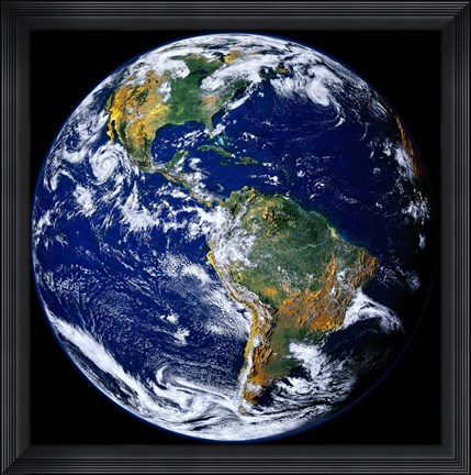 Framed Full Earth Showing The Americas Print