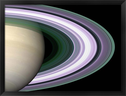 Framed Saturn&#39;s Rings Print