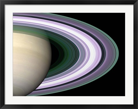 Framed Saturn&#39;s Rings Print