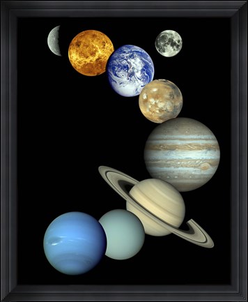 Framed Solar System Montage Print