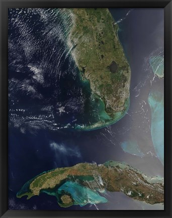 Framed Florida and Cuba Print