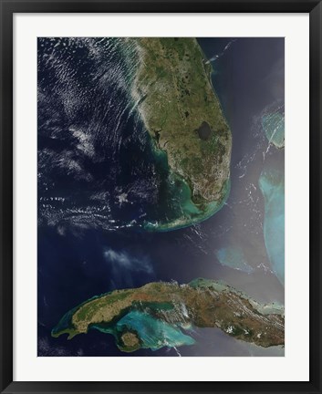 Framed Florida and Cuba Print