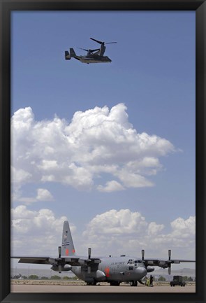 Framed CV-22 Osprey and C-130 Hercules Print