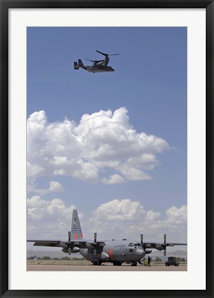 Framed CV-22 Osprey and C-130 Hercules Print